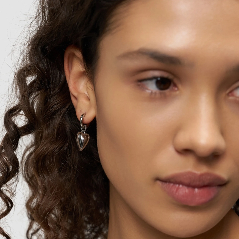 Liebeskind Berlin Ohrstecker Edelstahl Metal Heart silber(Image 5)