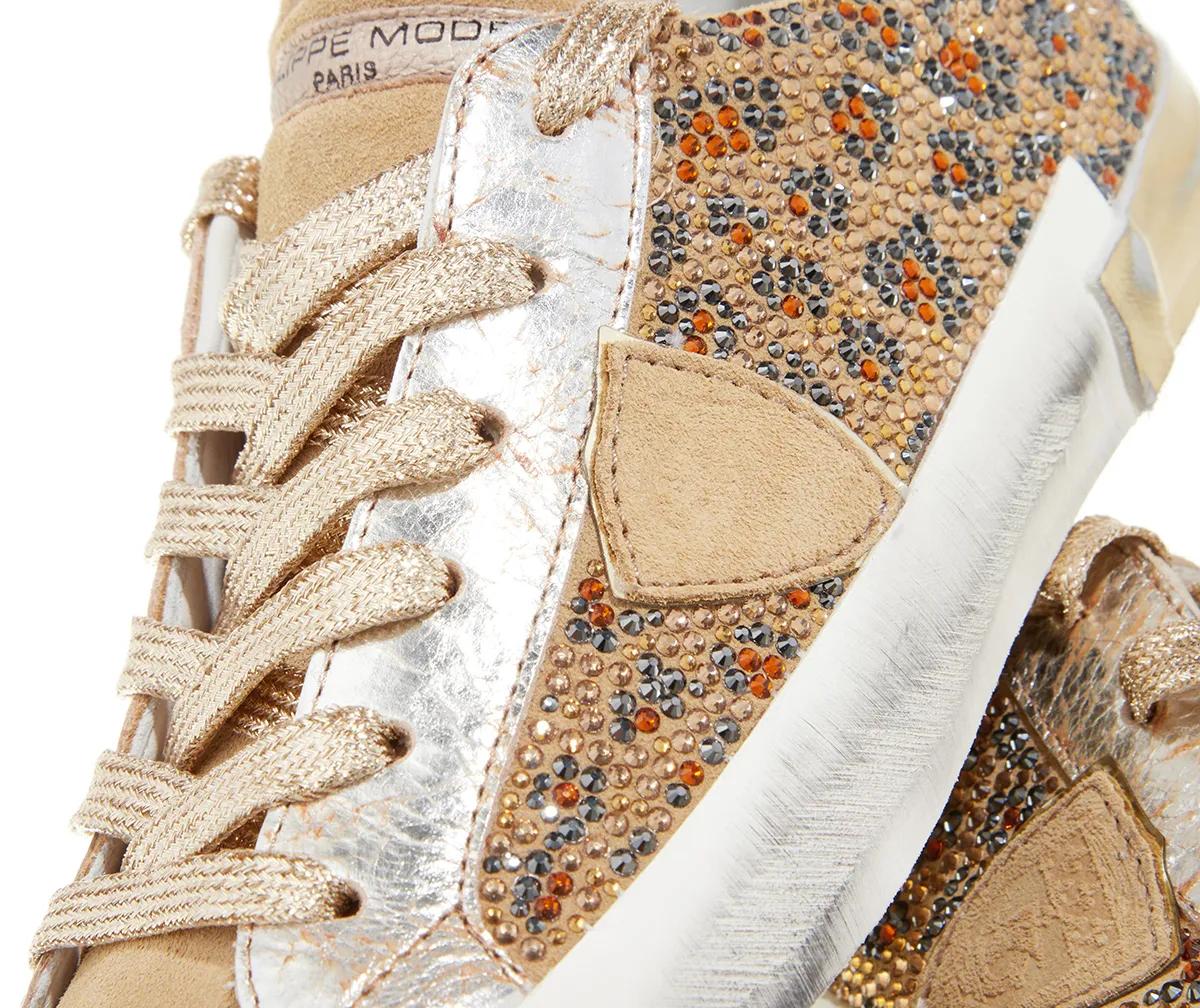 Philippe Model Prsx Low Woman Diamant Leo_Or | sneaker basse