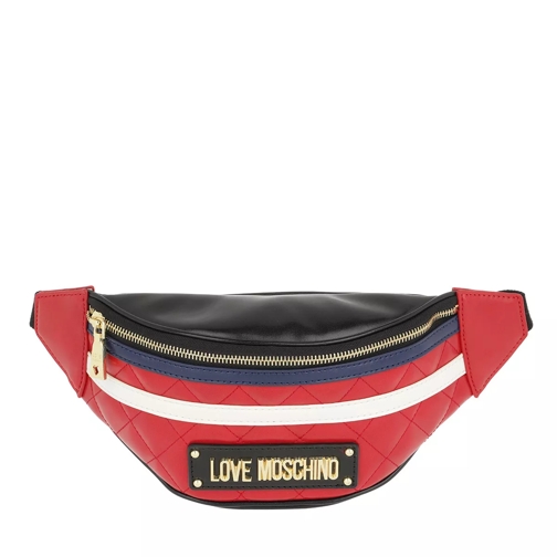 Love Moschino Striped Quilted Pouch Red Multi Cross body-väskor