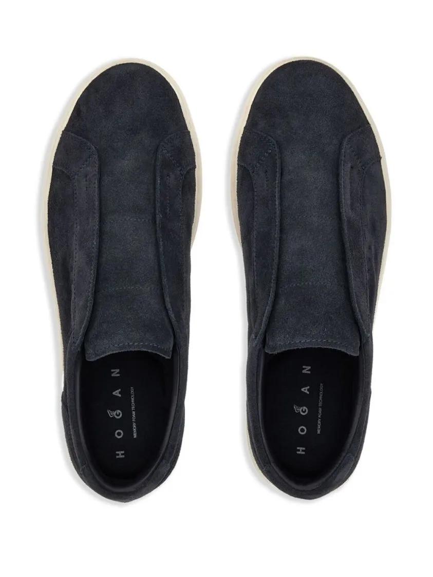 Thumbnail - Hogan Loafer - Black Suede Slip-On Shoes With Contrasting Sole - Gr. 9 - in Schwarz - für Damen