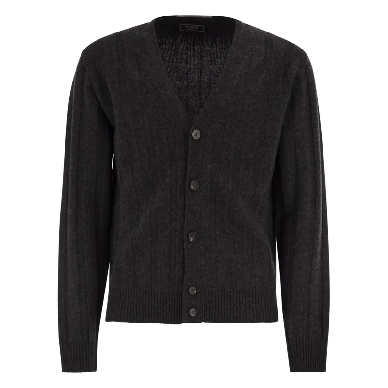 Peserico Vest Wool And Cashmere Cardigan With V-Neck Grey