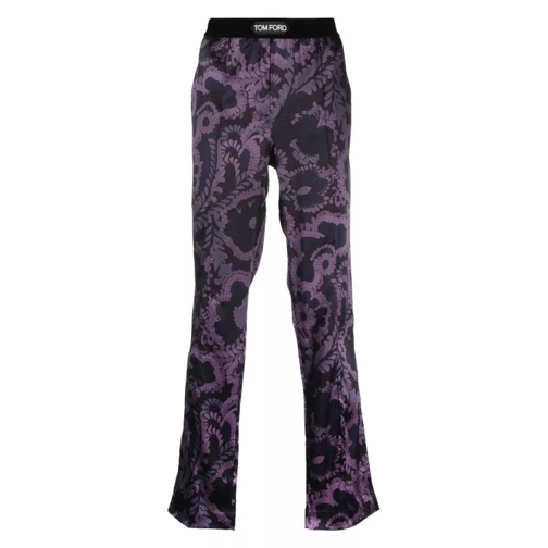 Tom Ford Deep Purple Silk Blend Trousers Purple Byxor