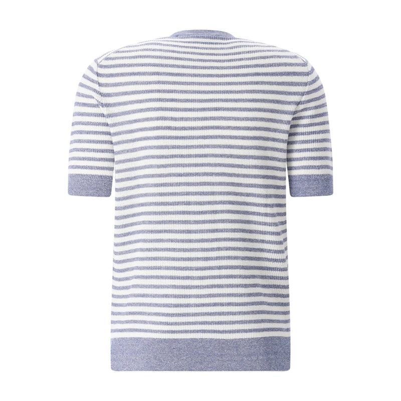 Gran Sasso T-Shirt Gestreiftes T-Shirt aus Leinenmix blau(Image 2)