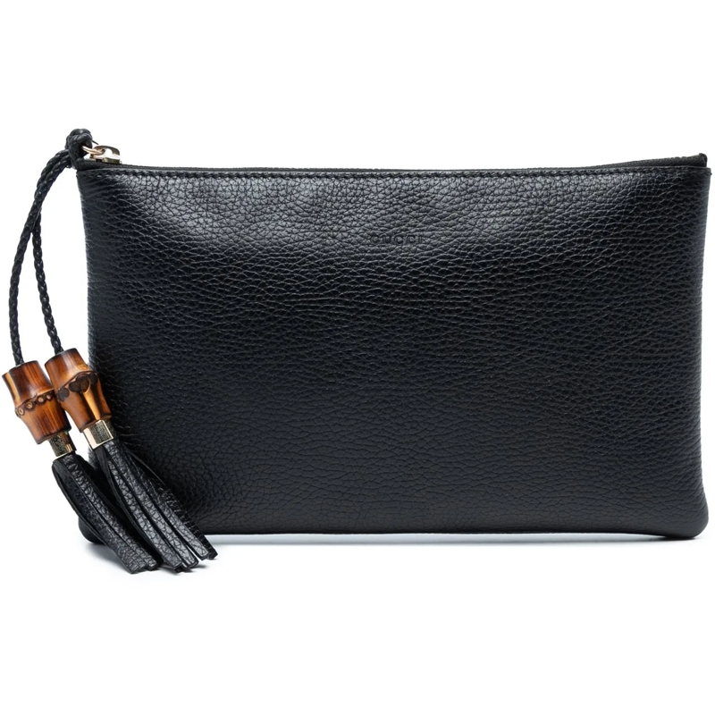 Gucci Clutch Calfskin Bamboo Clutch schwarz