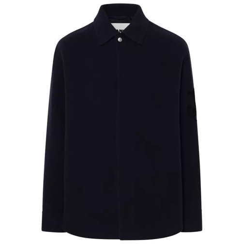 Jil Sander Blue Wool Shirt Black 