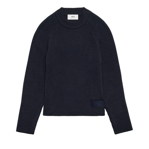 AMI Paris Crewneck with Label night blue Trui
