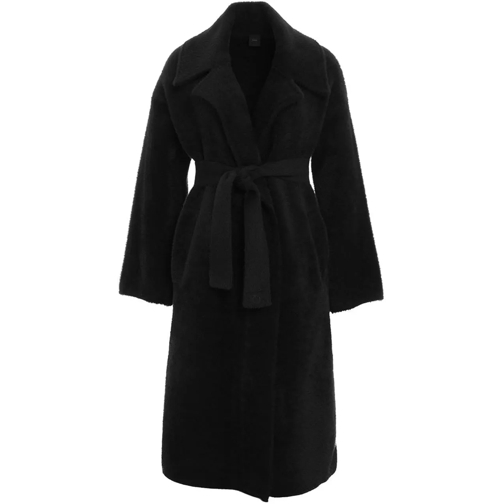 Pinko Overgangsjas Coat 'Uvaggio' with waist belt schwarz