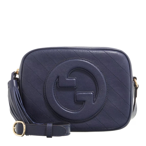 Gucci Small Gucci Blondie Quilted Crossbody Bag Leather Blue Leather Camera Bag