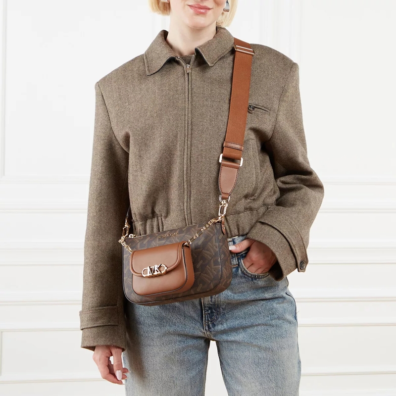 MICHAEL Michael Kors Crossbody Bag Parker Large Mf Crossbody Brown Luggage(Image 2)