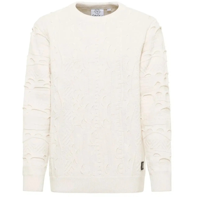 Carlo Colucci Pullover Knit Sweater Plain White weiß