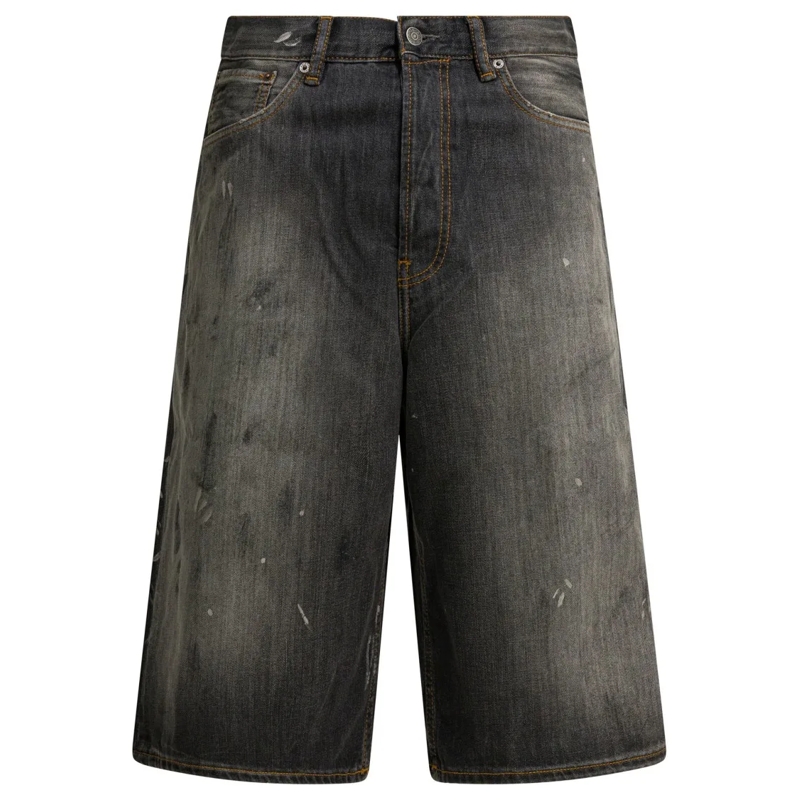 Acne Studios Casual Shorts Mid-Length Relaxed Fit Organic Cotton Denim Shorts Black