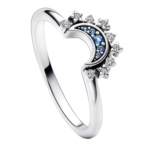 Pandora Celestial Blue Sparkling Moon Ring Blue 