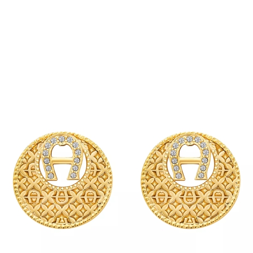 AIGNER Fiore Small Cut Out Pattern Earring With Crystals gold Ohrstecker
