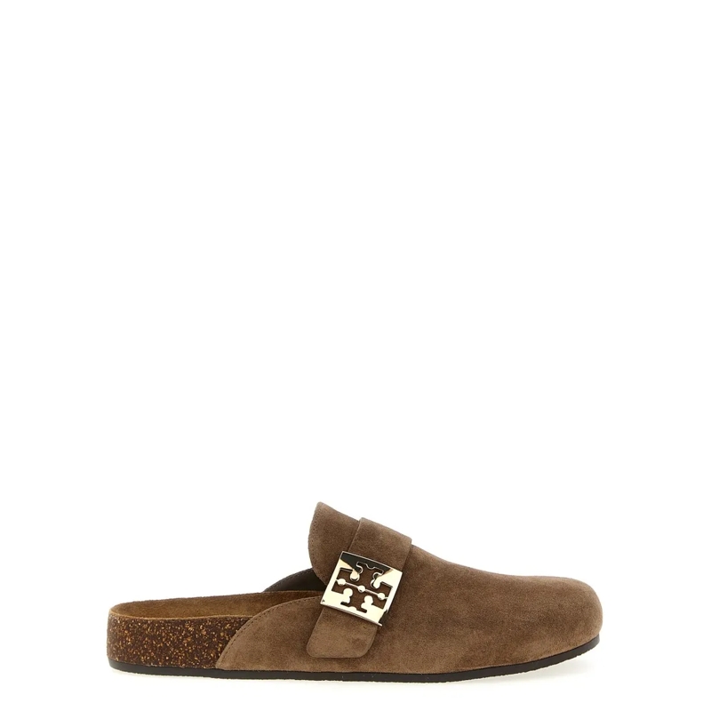 Tory Burch Mules Mellow Mule River Rock/Gold