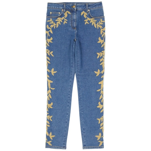 Moschino Jeans mit geradem Bein Moschino Couture Cotton Denim Jeans blau