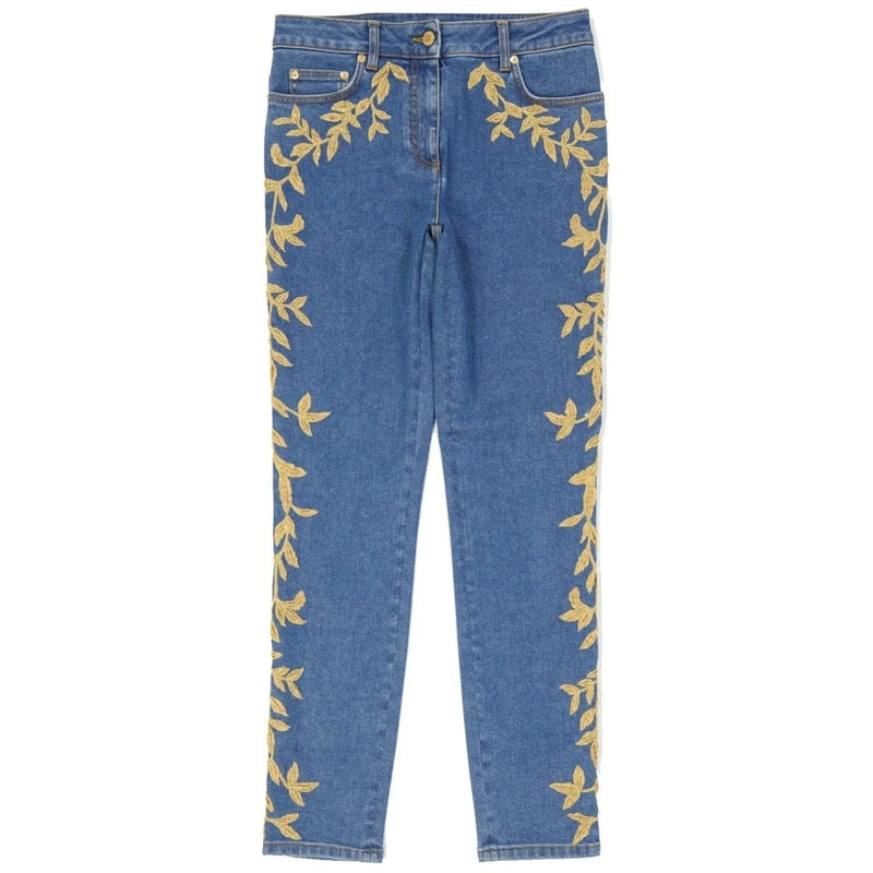 Moschino Jeans à jambe droite Slim Fit Cotton Denim Jeans Blue