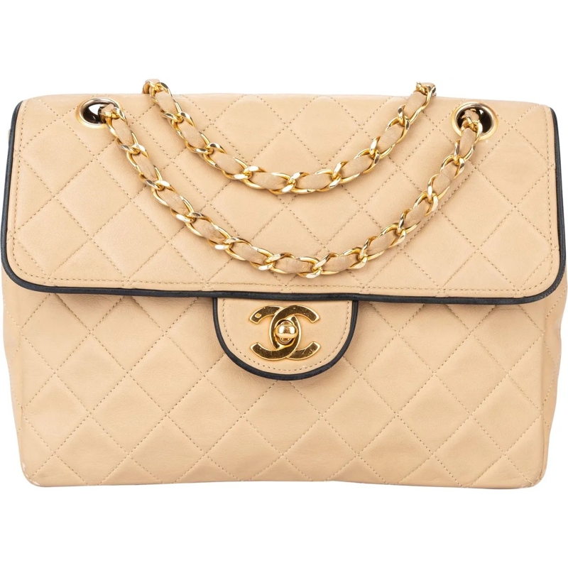 Chanel Schultertasche Chanel Quilted Bicolor Lambskin 24K Gold Single Fl mehrfarbig