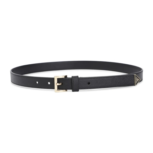 Prada Riem Calf Leather Belt Black