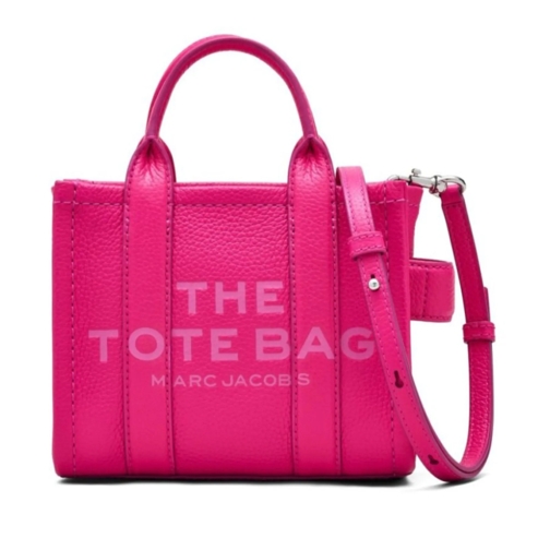 Marc Jacobs Draagtas Fuchsia Grained Leather Mini Tote Bag Pink