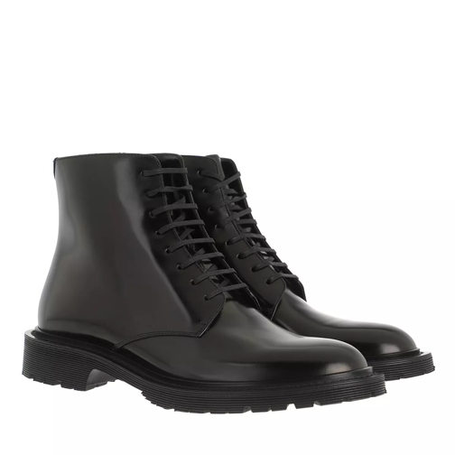 Saint Laurent Cesna Bootie Leather Black Lace up Boots