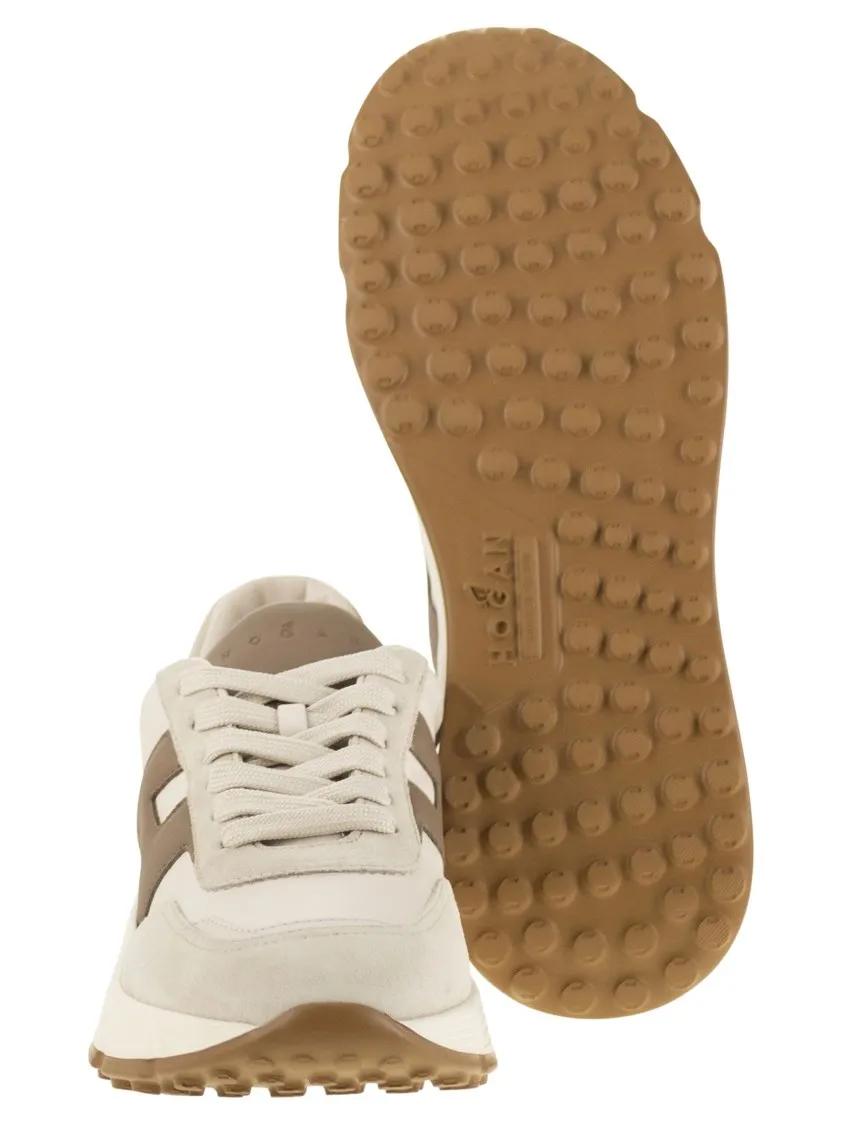 Thumbnail - Hogan Low-Top Sneaker - Hyperlight Sneakers In Leather And Suede - Gr. 9_5 - in Beige - für Damen