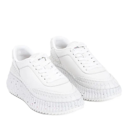 Chloé Brilliant White Calf Leather Nama Sneakers White scarpa da ginnastica bassa