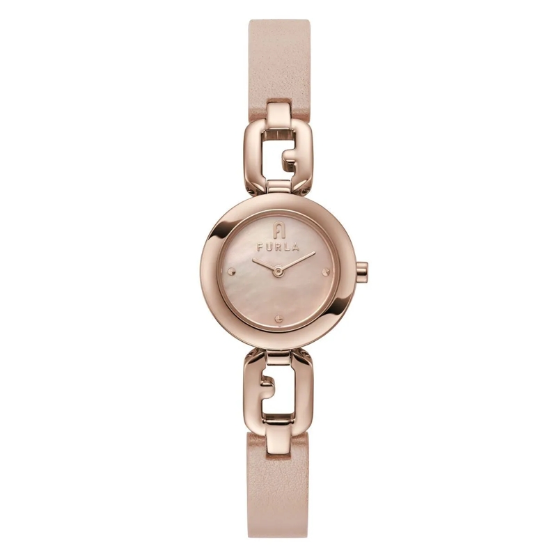 Furla Quarzuhr Quarz-Analoguhr Furla Arco Chain rosa