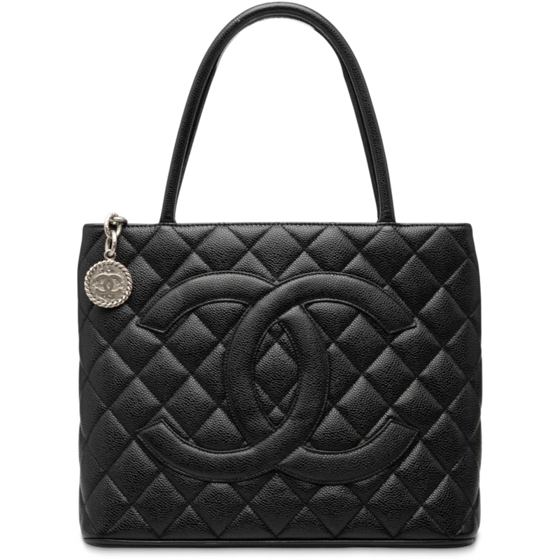 Chanel Shopper Caviar Medallion Tote schwarz