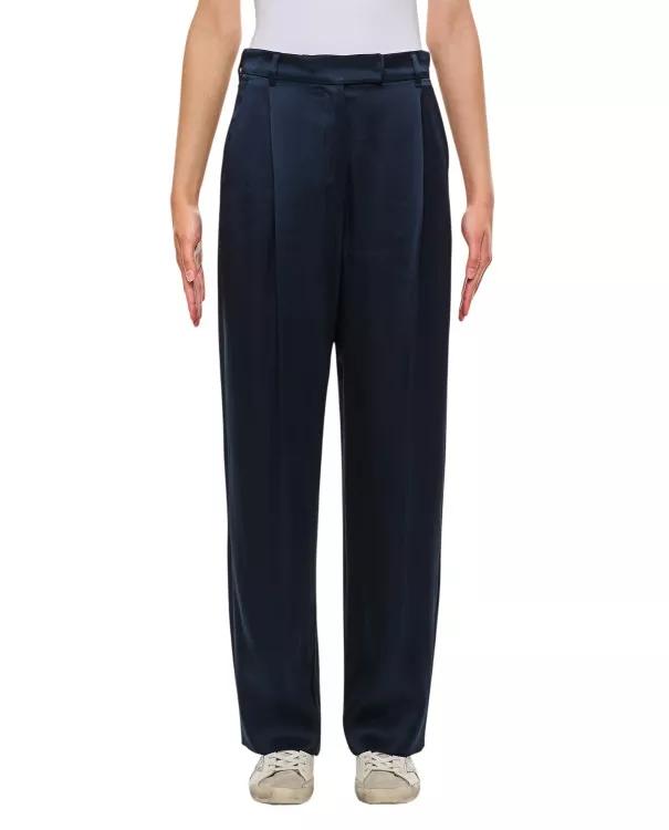 Max Mara - Amleto Satin Straight Pants - Größe 44 - blue