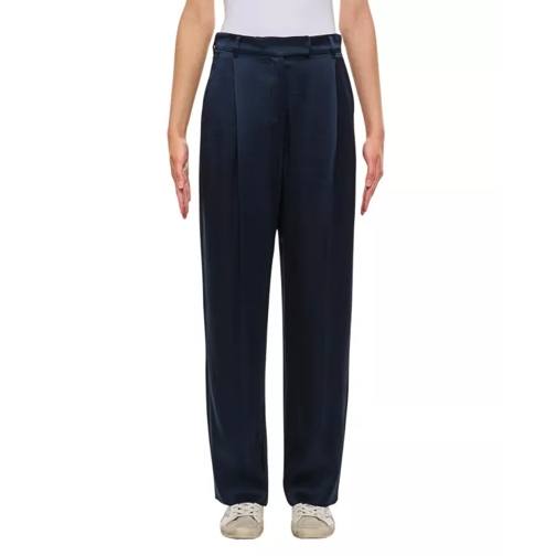 Max Mara  Amleto Satin Straight Pants Blue