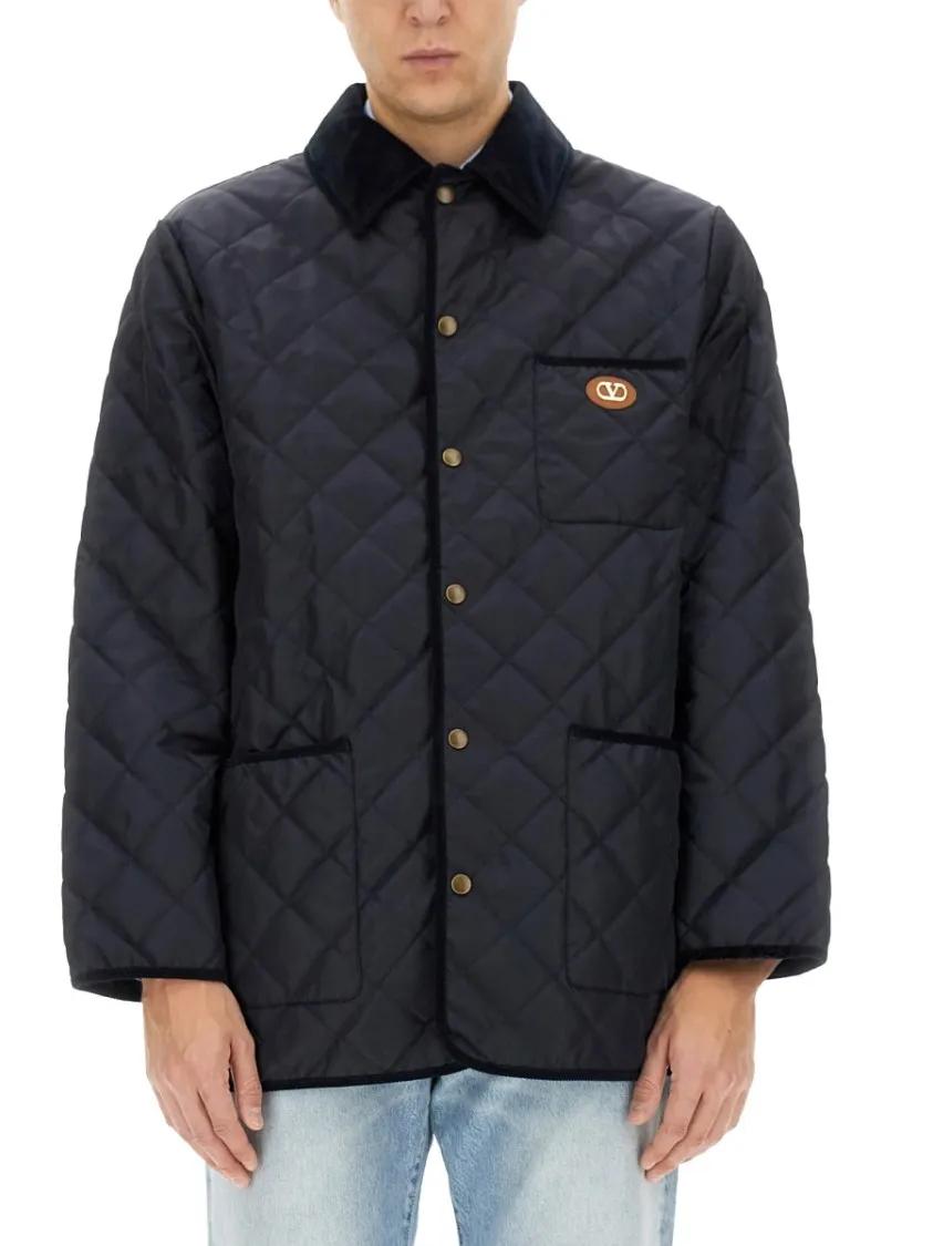 Thumbnail - Valentino Garavani - Quilted Nylon Shirt Jacket - Größe 48 - blau