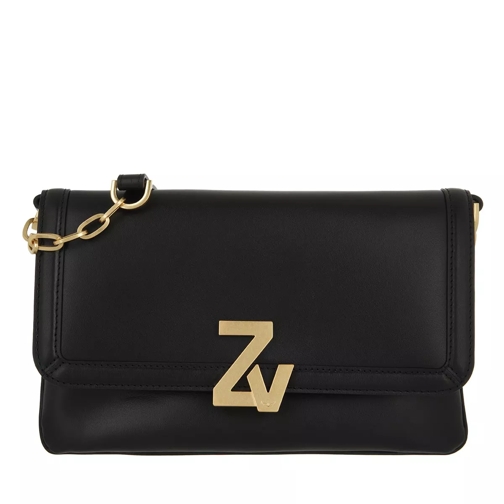 Zadig & Voltaire Intiale La Clutch Calfskin Black Crossbody Bag