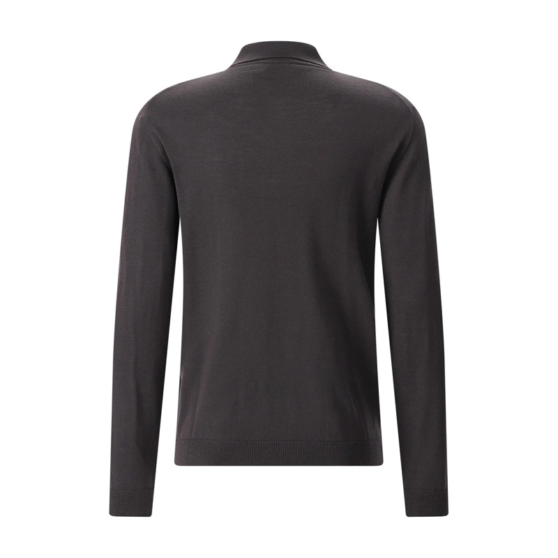 Roberto Collina Polo Longsleeve aus Merinowolle dunkelblau(Image 2)