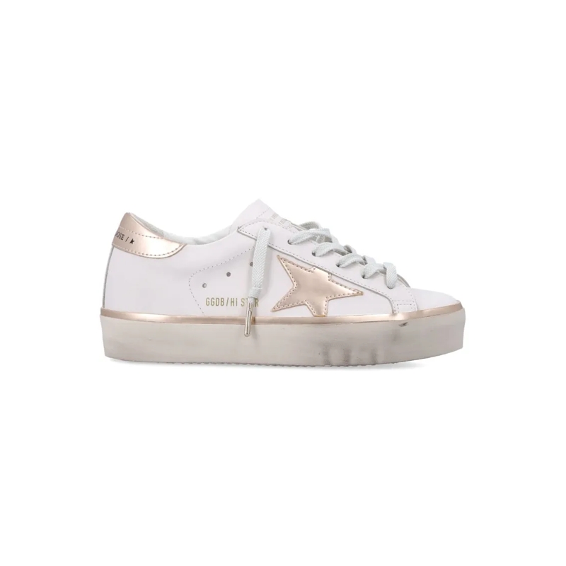 Golden Goose Lage-top sneaker Hi Star White Leather Sneakers With Metallic Accen White