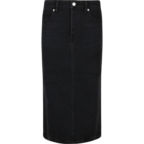 Alexander Wang Midi-Röcke Stretch Denim Midi Skirt Grey grau