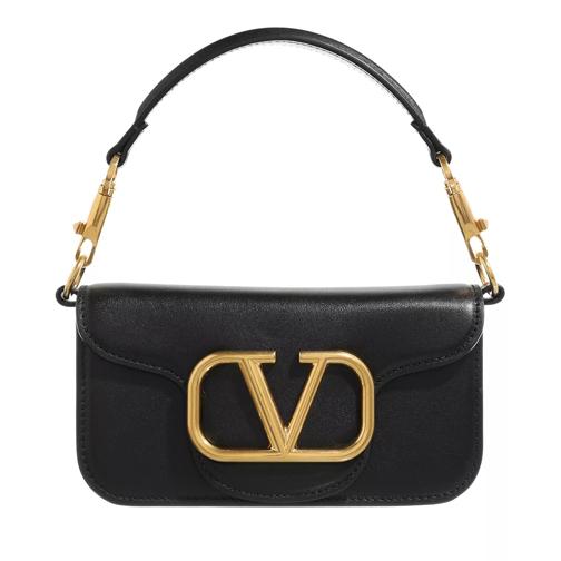Valentino Garavani V Logo Small Shoulder Bag Leather Black Crossbody Bag