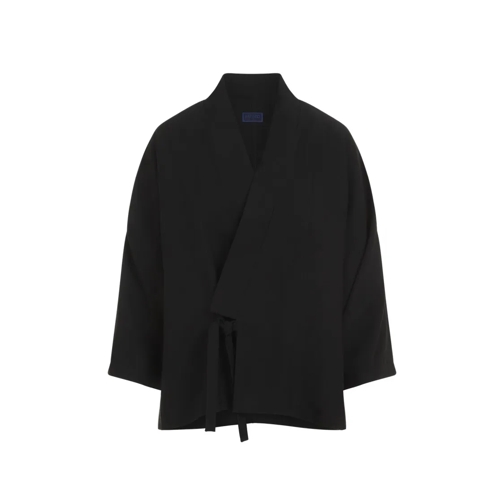 Kenzo Black Solid Kimono Black Giacca di transizione