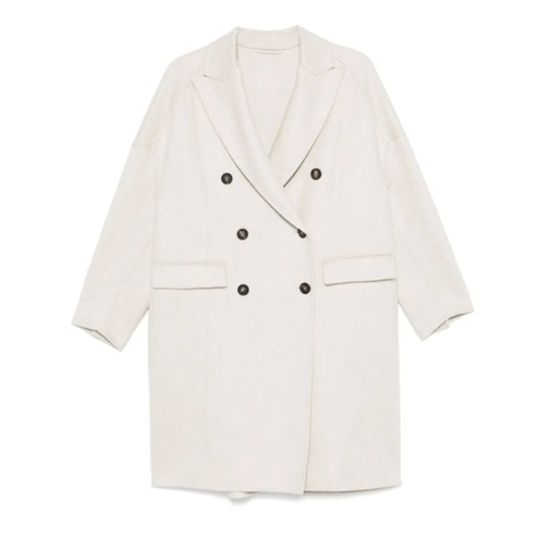 Brunello Cucinelli Übergangsmäntel Off-White Cashmere Coat Neutrals