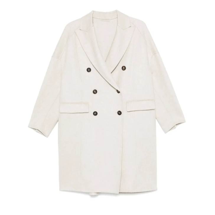 Brunello Cucinelli Off White Cashmere Coat Neutrals Ubergangsmantel