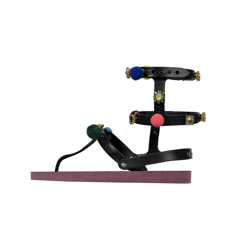 UZURII Flip Flops Zehentrenner Mondriaan Colorful Black bordeaux