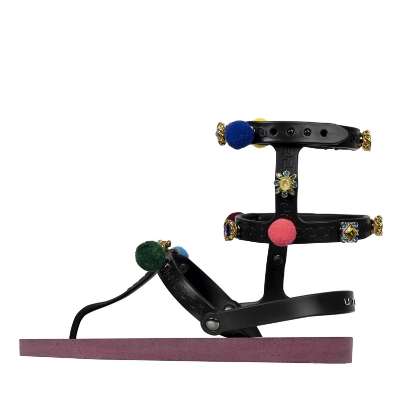 UZURII Flip Flops Zehentrenner Mondriaan Colorful Black bordeaux(Image 2)