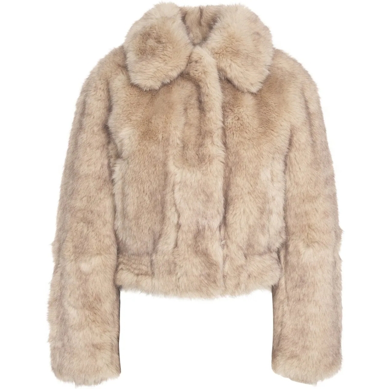 Stand Studio Veste de transition Faux fur jacket 'Lena' beige