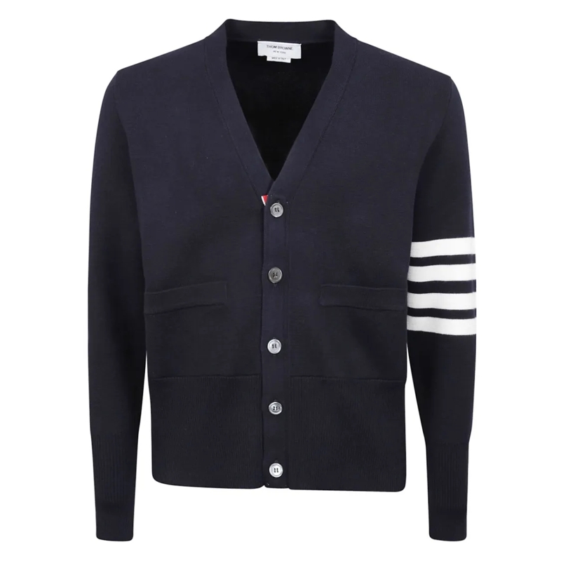 Thom Browne Strickjacke 4-Bar V-Neck Cardigan Black