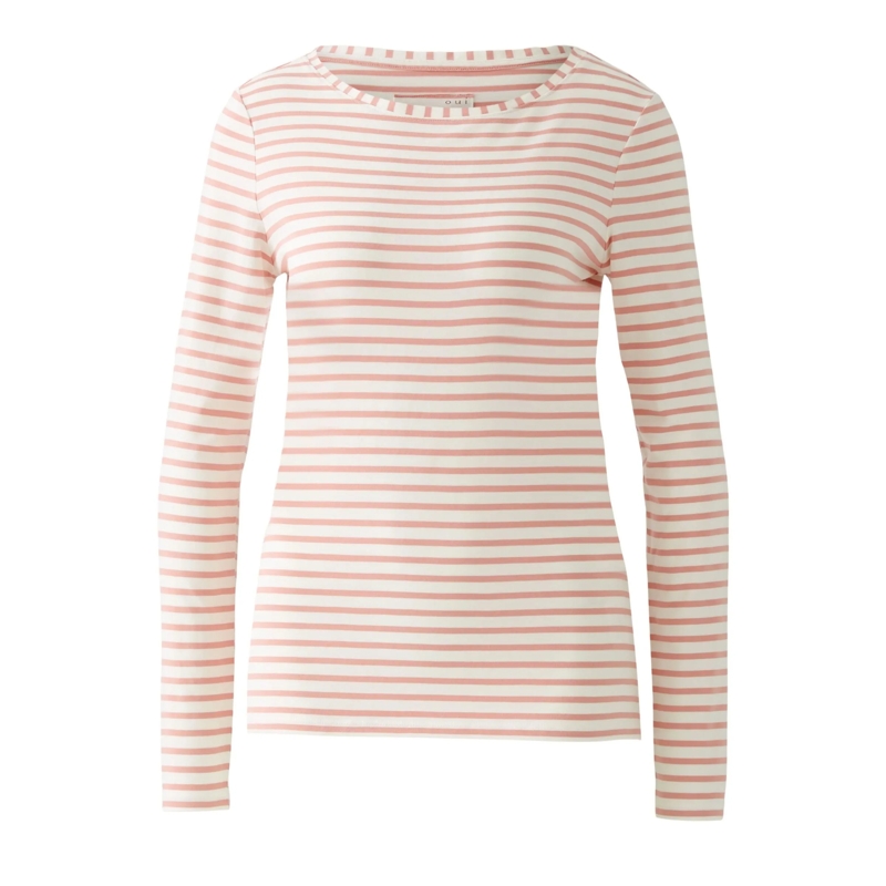 Oui T-Shirt Langarmshirt SUMIKO rosa