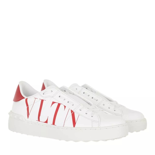 Valentino Garavani Rockstud VLTN Open Sneakers White Red lage-top sneaker
