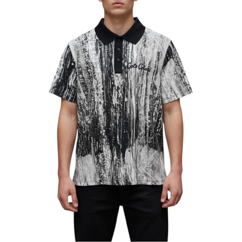 Carlo Colucci Polo Heren Polo schwarz