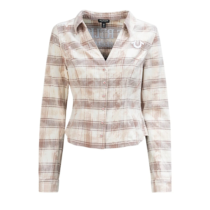 True Religion Bluse Karohemd braun