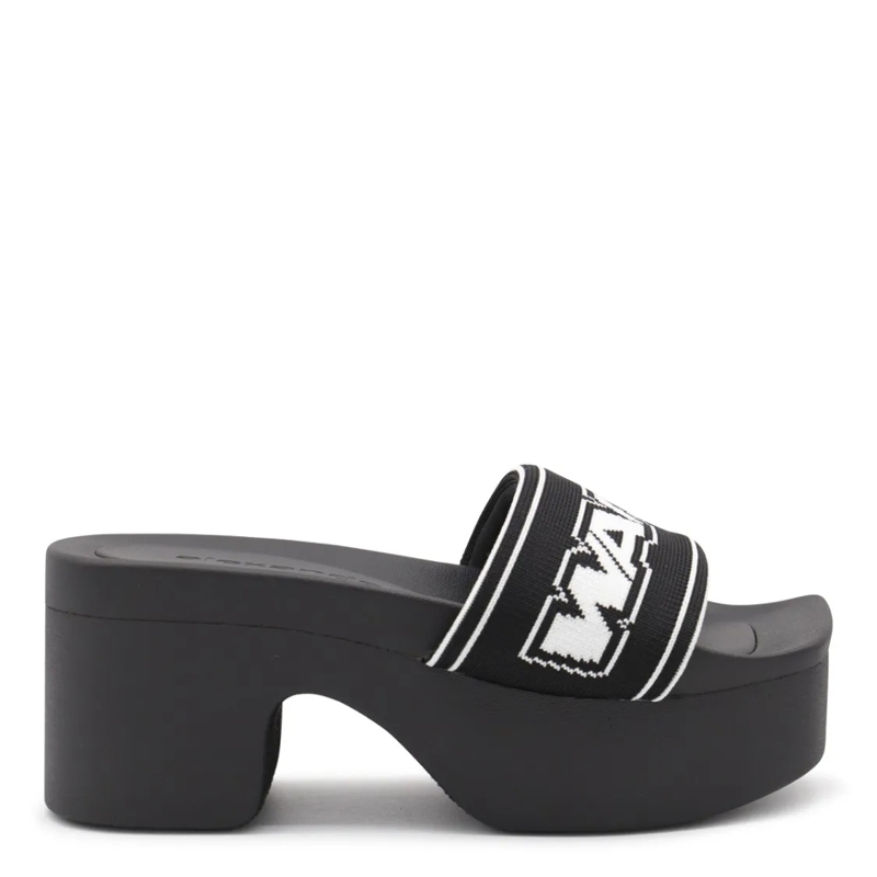 Alexander Wang Sandalen Square Open Toe Platform Sandals With Heel Black