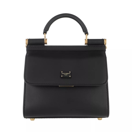 Dolce&Gabbana Top Handle Mini Bag Leather Black Sac à bandoulière