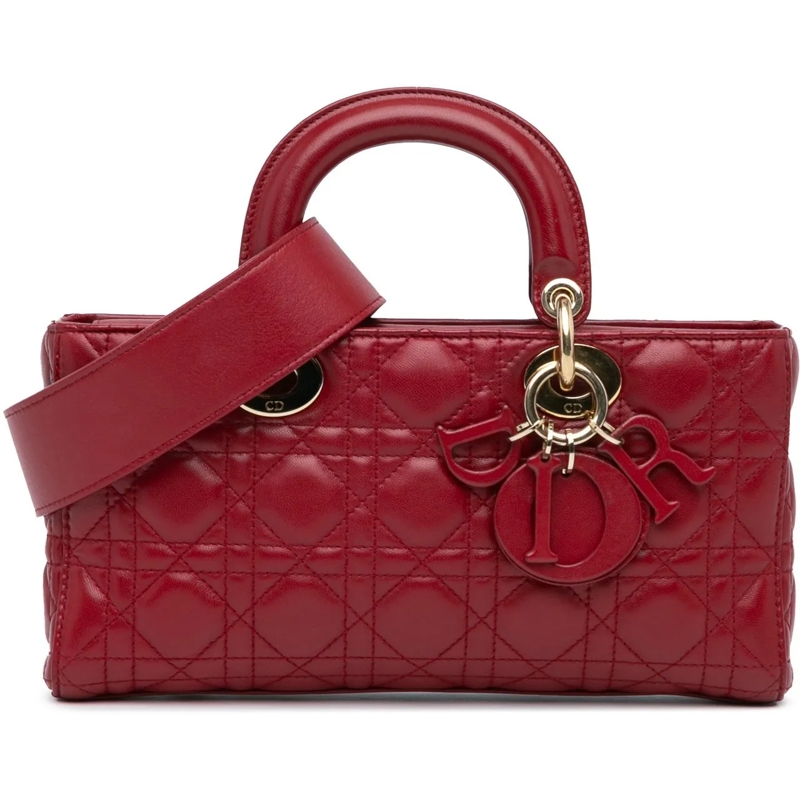 Christian Dior Schultertasche Medium Lambskin Cannage Lady D Joy rot